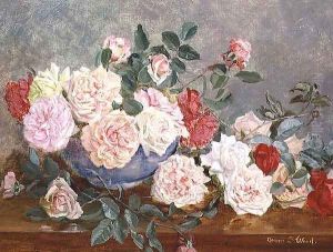 Roses in a Blue Vase by Eleanor Stuart Wood
