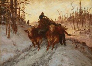 A Logging Wagon, Winter by William Preston Phelps