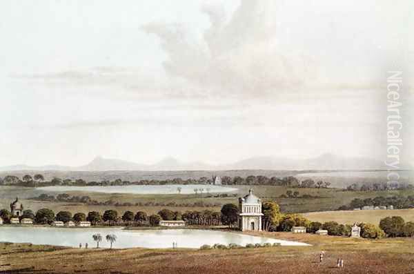 Second view looking north from the Pagoda near Conjeveram, from 'Journal of a Voyage in 1811 and 1812 to Madras and China, engraved by J. Clark, published 1814 - view 1