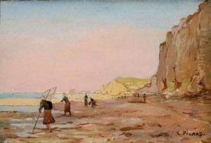 Pecheurs Au Pied Des Falaises