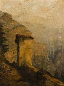 A Chapel In The Mountains by August Bedrich Piepenhagen
