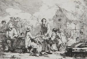 Le Marche De Village by Jean-Baptiste-Marie Pierre