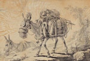 La Fable De La Fontaine: <les Deux Mulets> by Jean-Baptiste Pillement