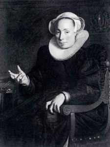 Portrait Of The Artist's Wife by Joachim Wtewael (Uytewael)