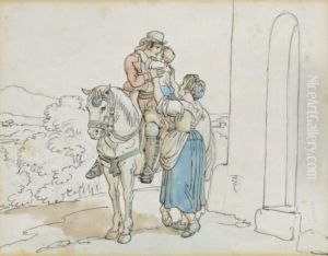 Le Depart Du Pere by Bartolomeo Pinelli