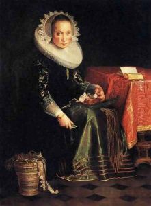 Portrait of Eva Wtewael 1628 by Joachim Wtewael (Uytewael)