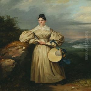 Exterior With Young Woman Feeding Hens