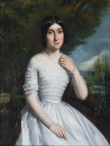 Nuoren Naisen Muotokuva. by Edouard Pingret