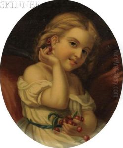 Portrait Of A Young Girl With Cherries Portrait Of A Young Girl With Cherries