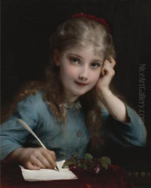 Young Girl Writing A Letter - view 1