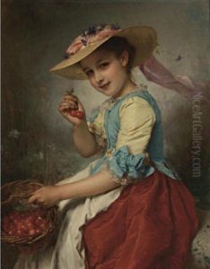 The Cherry Girl by Etienne Adolphe Piot
