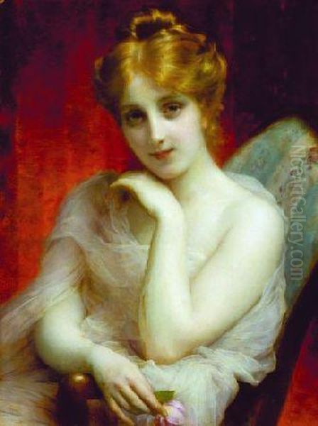 Young Beauty With A Rose - view 1