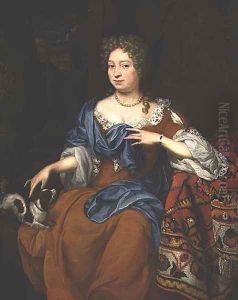 Portrait of a lady in a red dress, 1691 by Thomas van der Wilt