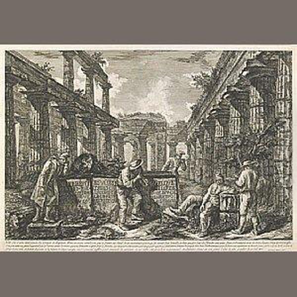 Vue Des Restes Interieurs Du 
Temple De Neptune (frontispiece)..., From Differentes Vues...de Pesto - view 1