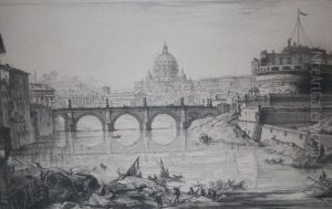 Veduta Del Ponte E Castello Sant'angelo