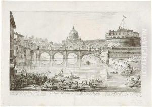 Veduta Del Ponte E Castello Sant'angelo by Giovanni Battista Piranesi