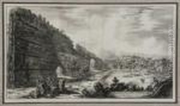 Veduta Degli Avanzi Del Castro Pretorio Nella Villa Adriania A Tivoli - view 1