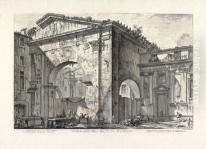 Vedduta Dell' Atrio Del Portico Di Ottavia by Giovanni Battista Piranesi
