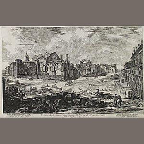 Veduta Degli Avanzi Superiori Delle Terme Di Diocleziano..., From Vedute Di Roma - view 1