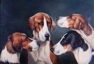Heads of Hounds, 1914 by John Arnold Wheeler