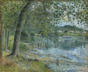 Bords De L'oise A Auvers-sur-oise by Camille Pissarro