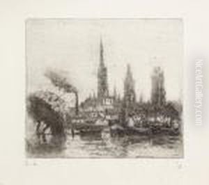 Cours-la-reine Ou Bords De La Seine A Rouen by Camille Pissarro