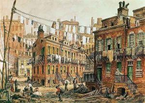 Sketch of Baxter Street, New York, 1880s by Charles W. Witham