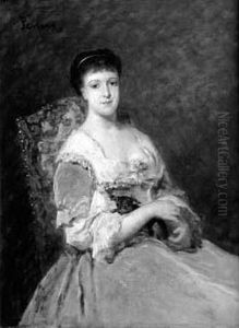 Femme Au Petit Chien by Antoine Emile Plassan