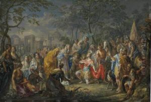Alexander The Great Receiving Keys Of Babylon by Johann Georg Platzer