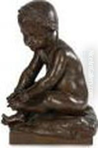 Enfant Nu Sur Un Coussin by Henri Honore Ple