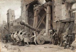 La Catapulta Para El Asedio De Siracusa by Ludovico Pogliaghi