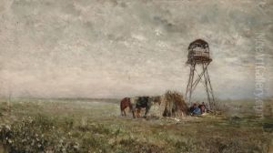 Cosaques Sous La Tour De Guet A La Frontiere Du Caucase