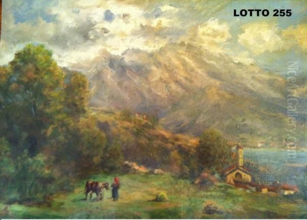 Paesaggio Montano Con Lago E Pastorella - view 1
