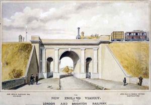 The New England Viaduct on the London & Brighton Railway, 1857