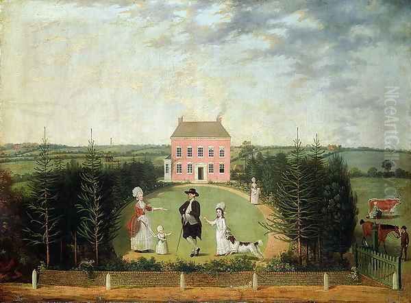 Conversation Piece before a House in Monument Lane, c.1780 - view 1