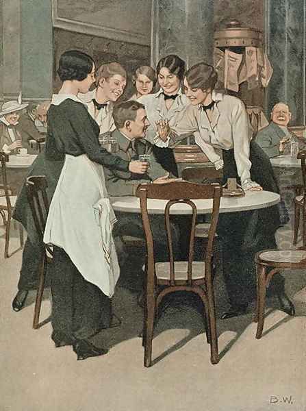 On Leave, illustration from a German magazine, Simplicissimus, c.1915 - view 1