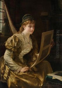 Dame Met Gouden Kleding