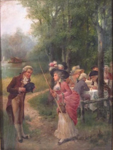 Figures Picnicking In A Landscape - view 1