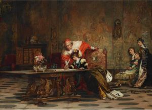 Edward Vi Signing A Document
Before Thomas Cranmer, Watched By Queen Elizabeth And Mary In The
Background by Laslett John Pott