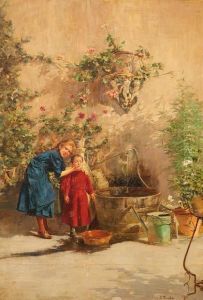 Bebiendo Agua En El Patio by Vicente Poveda Y Juan