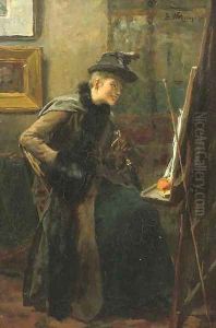 Girl in an atelier by Ernest Sigismund Witkamp