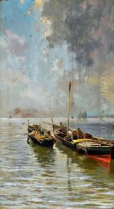 Marina Con Pescatori by Attilio Pratella