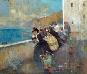 Donne In Terrazza by Attilio Pratella