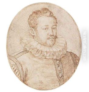 Portrait of a man wearing a ruff, bust length by Johan Wierix