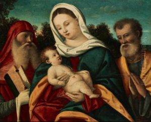Den Heliga Familjen Och Hieronymus by Andrea Previtali