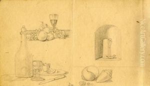Still Life With Wine And Shells by Johann Wilhelm Preyer