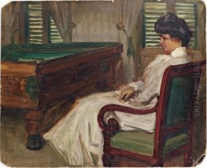 Femme Assise Au Salon De Billard Femme Assise Au Salon De Billard