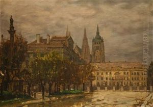 Prague Castle From Hradcanske Square by Jaro Prochazka