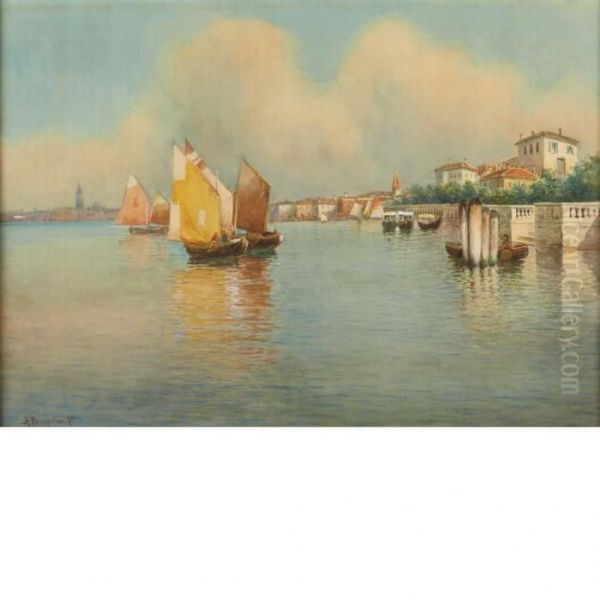 Fishing Boats On The Guidecca, Venice - view 1
