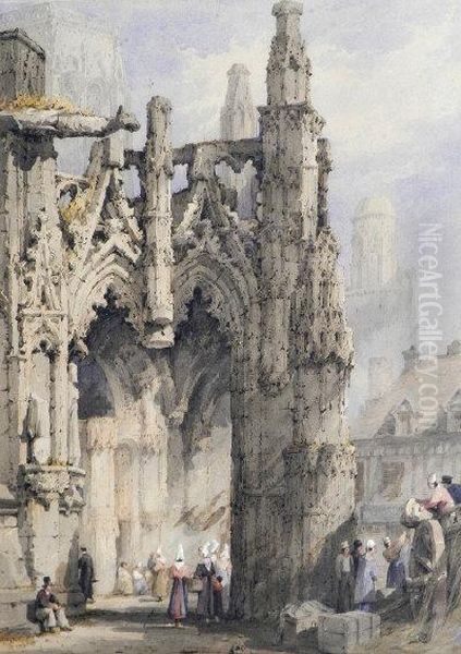 The Cathedral Porch, Chartres - view 1